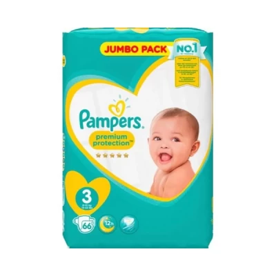 Pampers Premium Protection Size Three 66 Diapers
