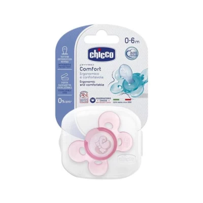 Chicco Soother Physio Comfort Pink Sil 0-6m 1 Piece