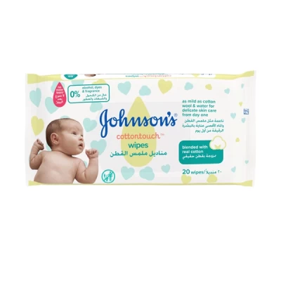 johnson & johnson's cotton touch wipes 20's