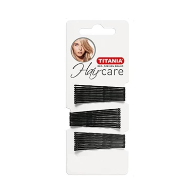 Titania Hair Clips Black 30pcs-card