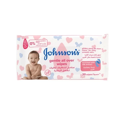 Johnson Gentle Allover Wipes 20 Pieces