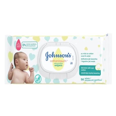 johnsons cotton touch wipes 56 pieces