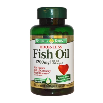 Natures Bounty  Fish Oil 1200mg Odorless Omega 3&6 60 Softgels