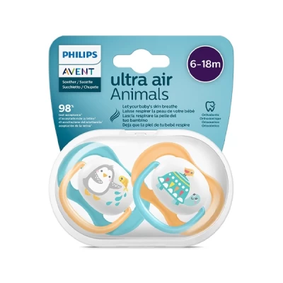Avent Ultra Air Animals Soother 6-18m Scf080/12