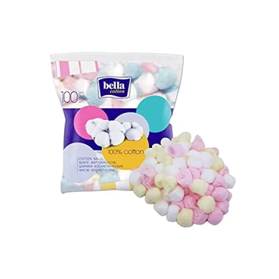 Bella Cotton Balls 100g Colored