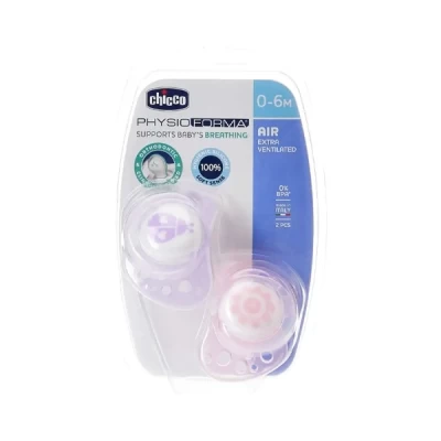 Chicco Soother Ph. Air Pink Sil 0-6m 2 Pieces