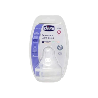 Chicco  Teat 2m+ Med Ltx 2 Pieces