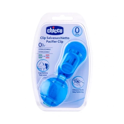 Chicco Clip With Teat Cover Blue