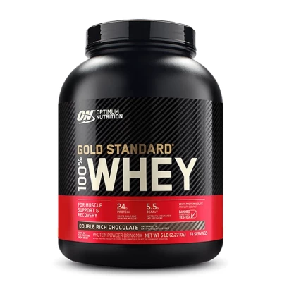 Optimum Nutrition Gold Standard 100% Whey Protein, Double Rich Chocolate, 5 LB