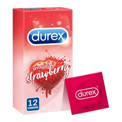 durex sensual strawberry condom 12s