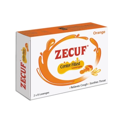 Zecuf Centered Filled Orange Lozenges 16's