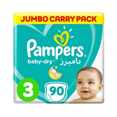 Pampers Baby Dry Size Three 90 Diapers