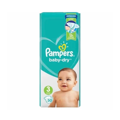 Pampers Baby Dry Size Three 50 Diapers