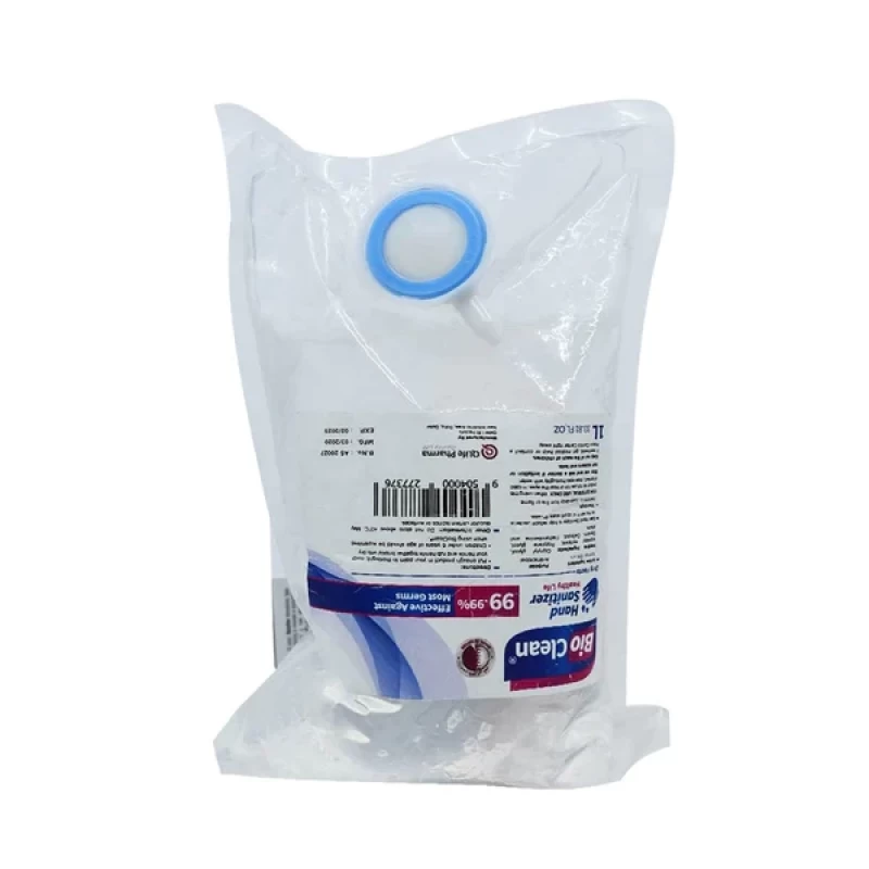 qlife bioclean hand sanitizer 1ltr pouch