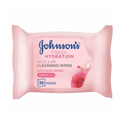 johnson & johnson's cleansing micellar wipes 25's