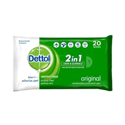 Dettol Surface Skin Wipes Original 20's