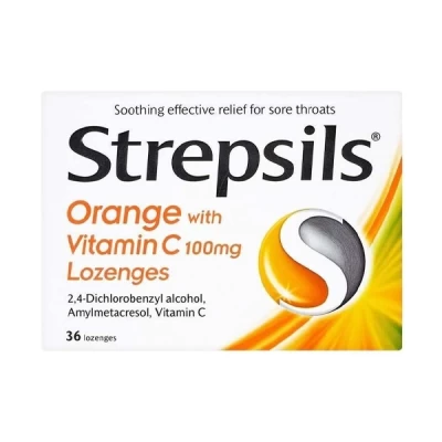 Strepsils Orange With Vit. C 100mg 36's Loz.