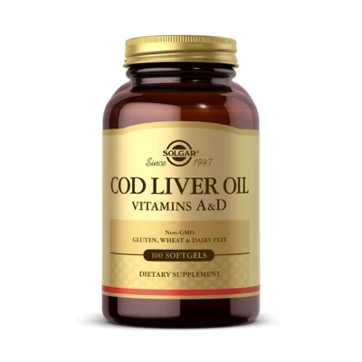 Solgar Cod Liver Oil Vitamin  A & D Omega-3 100 Cap