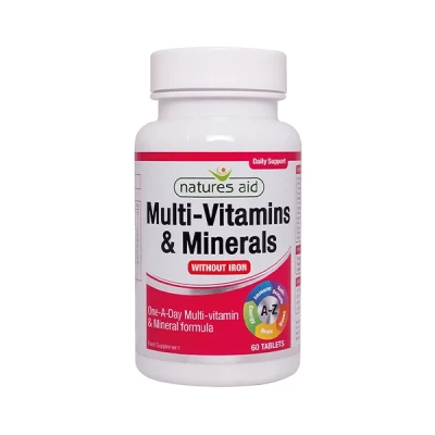 Natures Aid Multi-vitamin & Minerals W/o Iron Tab 60's