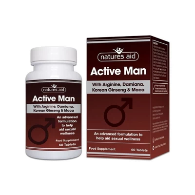 Natures Aid Active Man With Arginine Ginseng 60 Tablets