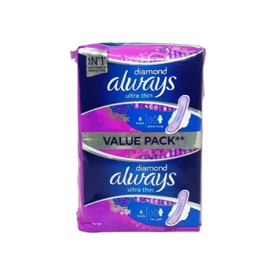 Always All In One Ultra Thin Night 12 Pads With Wings