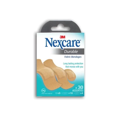 Nexcare Durable Fabric Bandage 30 Assorted Pieces