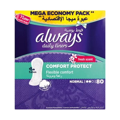 Always Daily Scented Liners Normal Comfort 80 Pantyliners