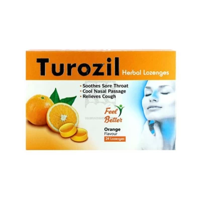Turozil Orange Flavour Lozenges 24's
