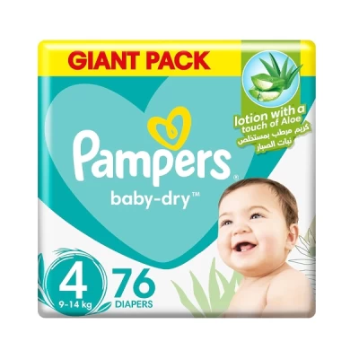 Pampers Baby Dry Size Four Plus 76 Diapers