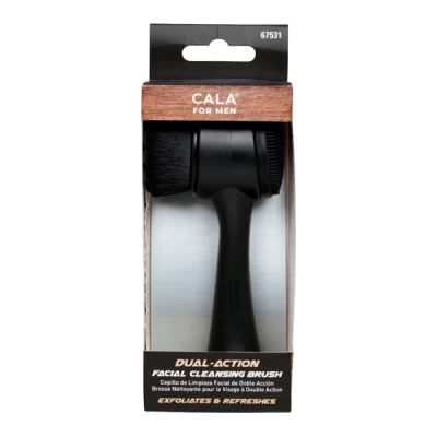 cala men dual action facial cleansing brush black