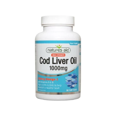 Natures Aid Cod Liver Oil 1000mg With Vitamin A & D Cap 90's