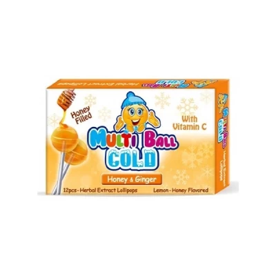 Multi Ball Cold Lollipops Ginger & Honey 12pieces