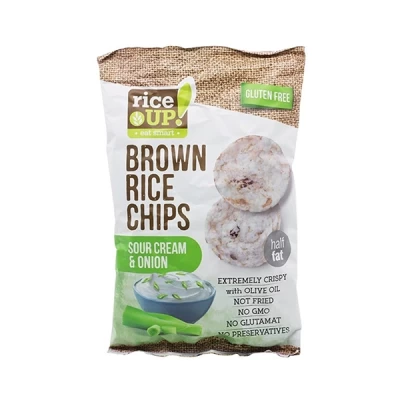 Rice Up Whole Grain 60gm Rice Chips Cream & Onion