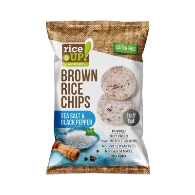 Rice Up Whole Grain 60gm Rice Chips Salt & Pepper