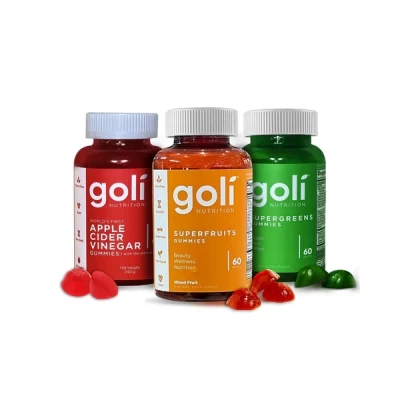 goli apple cider + goli super fruits + goli super greens