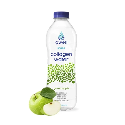Qwell Collagen Water Shape Green Apple 500ml