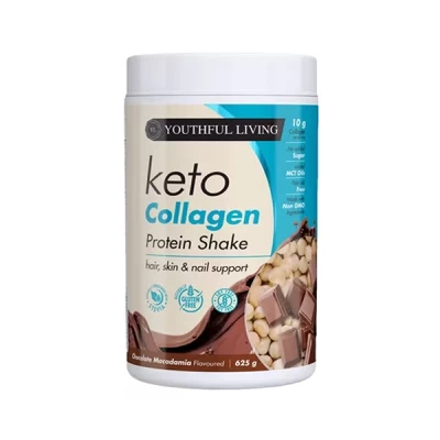 Youthful Living Keto Collagen Protein Shake Chocolate Macadamia 625 G