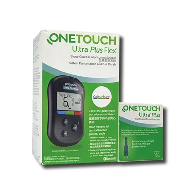 Onetouch Ultra Plus Flex Glucometer + 50 Strips ( Offer Pack )
