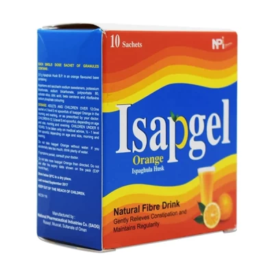 Isapgel Orange Natural Fibre Drink 10 Sachets