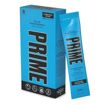 Prime Blue Raspberry Hydration Sticks 6 Pcs