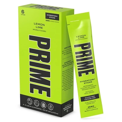 Prime Lemon Lime Hydration Sticks 6 Pcs