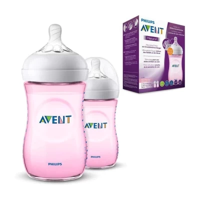 Avent Natural 2 Bottles Pink 260 Ml 1+m