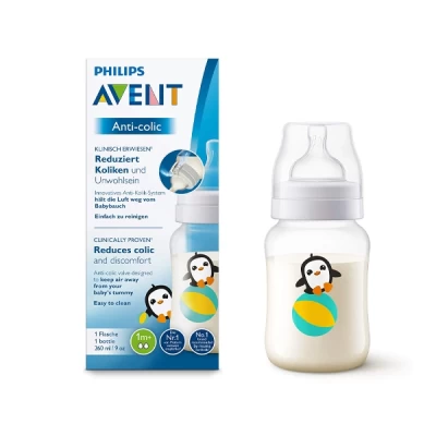 Avent Anti Colic Bottle Penguin 260 Ml 1+m
