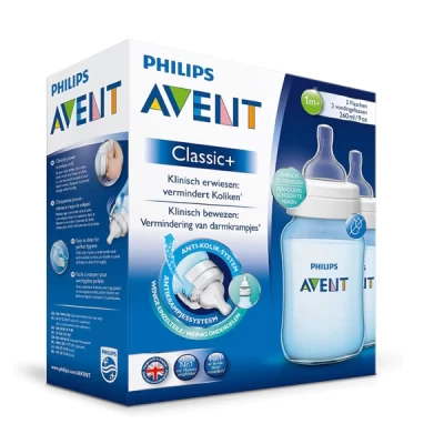 Avent Classic+ Blue 2 Bottles 260 Ml