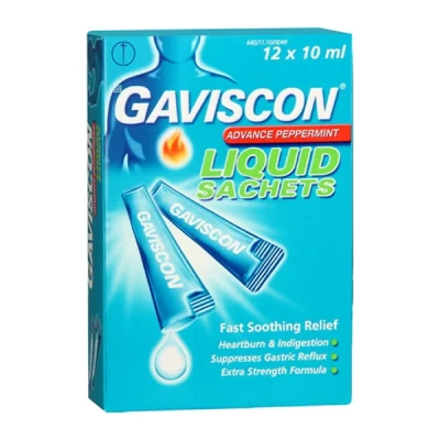 Gaviscon Advance Peppermint Liquid Sachets 12 * 10 Ml