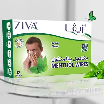 ziva menthol wipes 12 sachet-for nasal decongestion