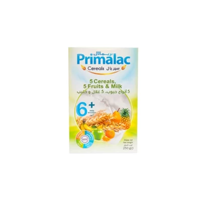 Primalac Cereals 5 Cereals ,5 Fruits & Milk  6+ M 250 G