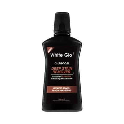 White Glo Charcoal Deep Stain Remover Mouthwash 500 Ml