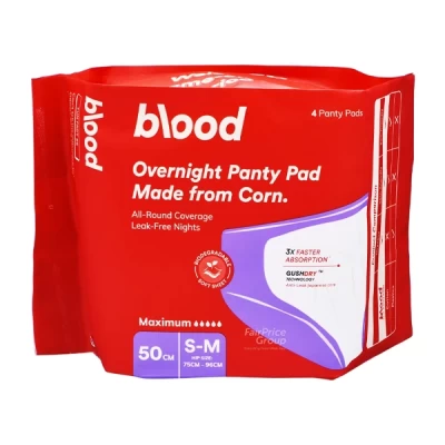 Blood Overnight Panty Pad 4 Panty Pads S/m