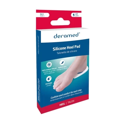 Deramed Silicone Heel Pad 1 Pair Size Small